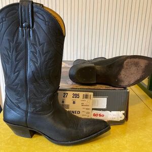 Nocona Black Deerskin Western Boots 8B